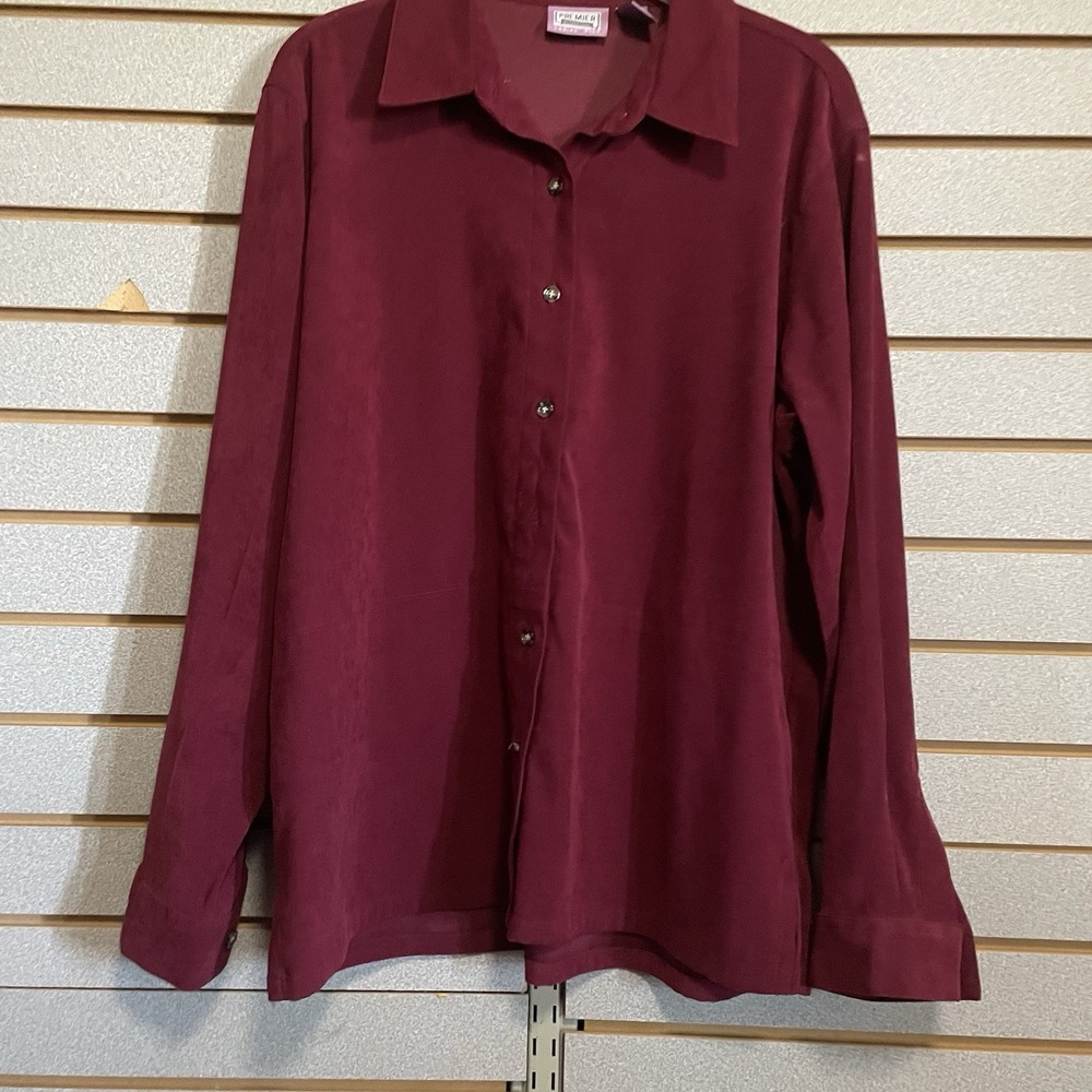 Premier International Long Sleeve Button‎ Down Shirt Blouse Ladies Plus XL